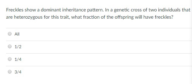Solved Freckles show a dominant inheritance pattern. In a | Chegg.com