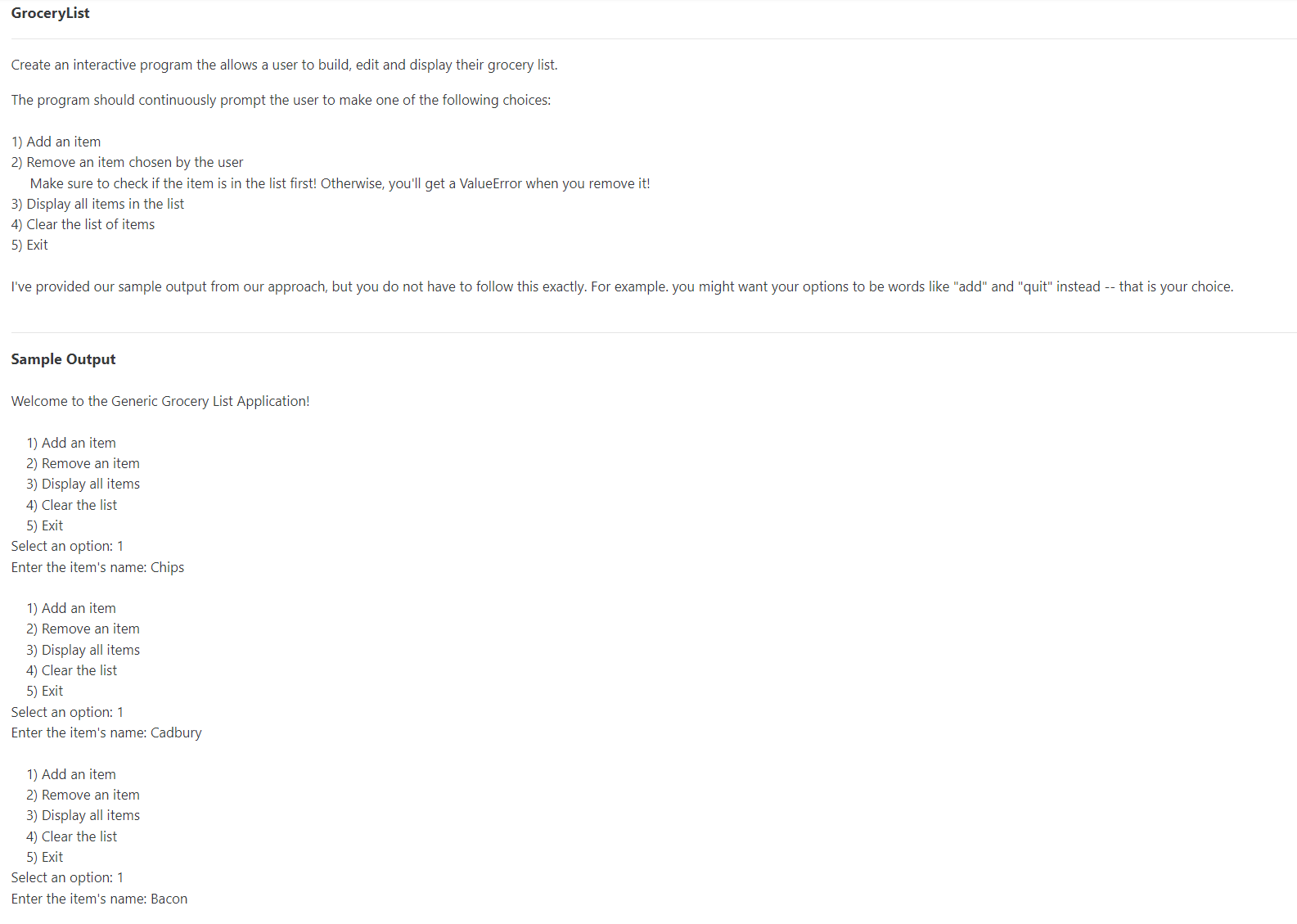Solved Create an interactive program the allows a user to | Chegg.com