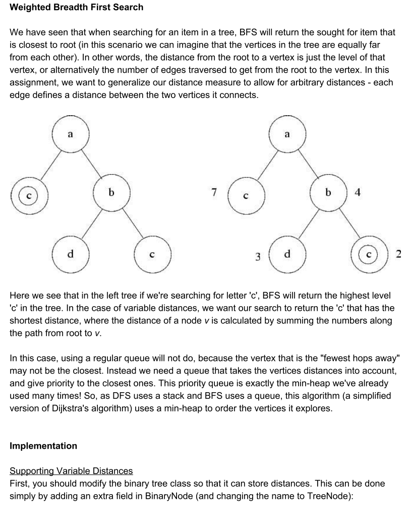 breadth first search in binary trees Images High... Weighted Breadth First Search We have seen that when | Chegg.com