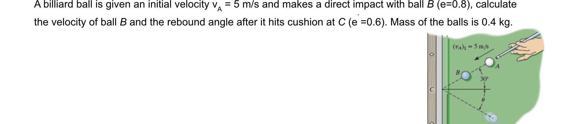 Solved A billiard ball is given an initial velocity VA = 5 | Chegg.com