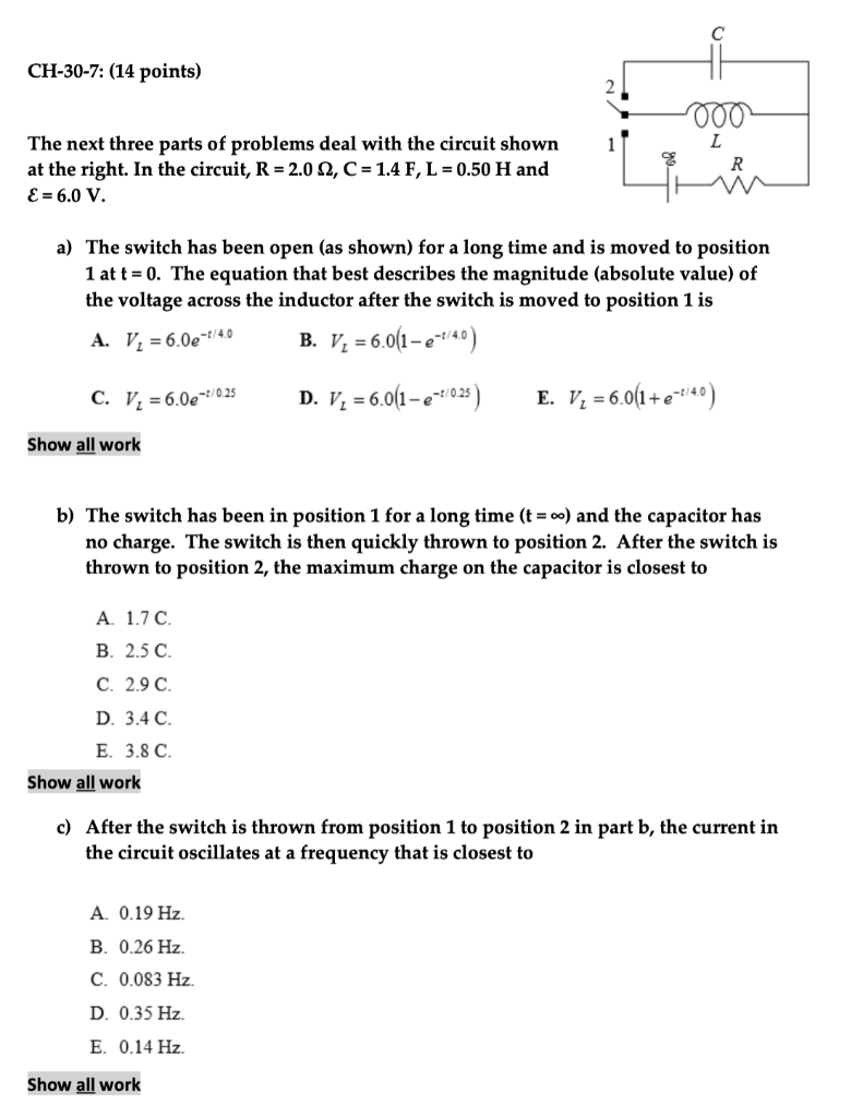 Solved Ch 30 7 14 Points The Next Three Parts Of Probl Chegg Com