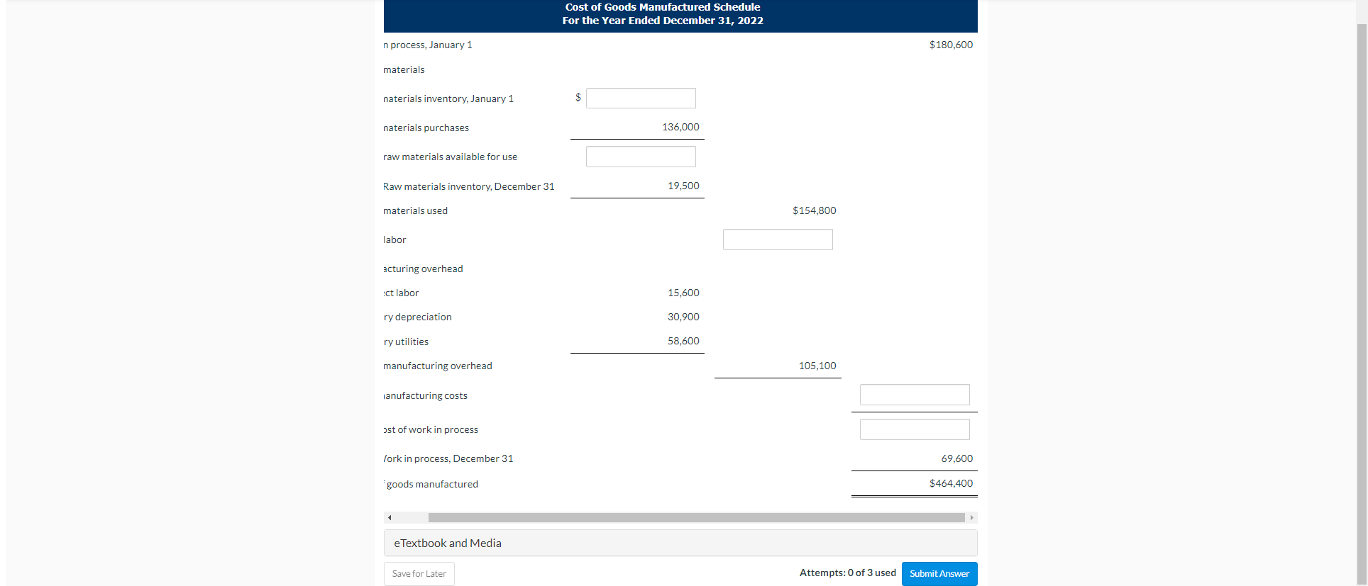 solved-an-incomplete-cost-of-goods-manufactured-schedule-is-chegg