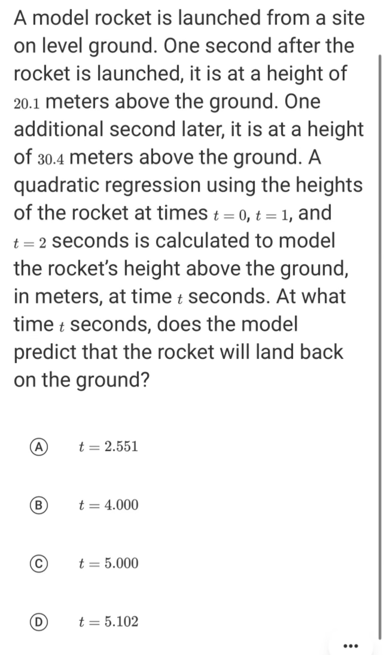 Solved A model rocket is launched from a site on level
