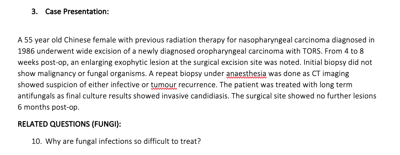 Solved 3. Case Presentation: A 55 year old Chinese female | Chegg.com
