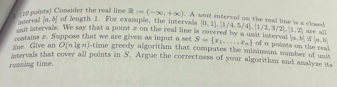 Solved 5. (10 points) Consider the real line R:=(−∞,+∞). A | Chegg.com