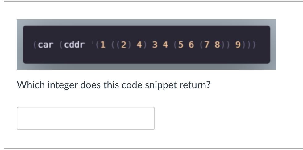 Solved Which integer does this code snippet return?What does | Chegg.com