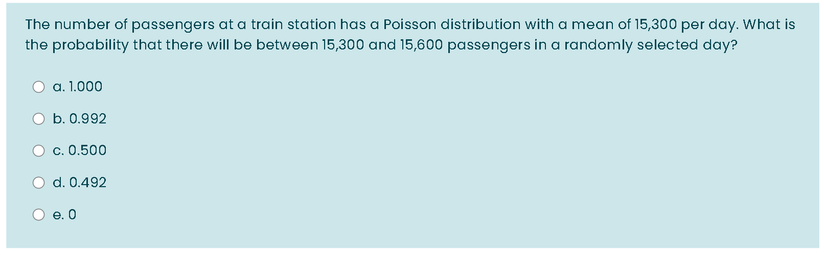 Solved The number of passengers at a train station has a | Chegg.com
