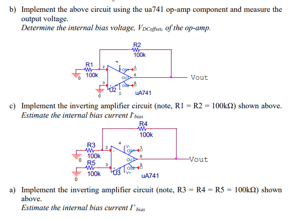 B) Implement The Above Circuit Using The Ua741 Op-amp | Chegg.com