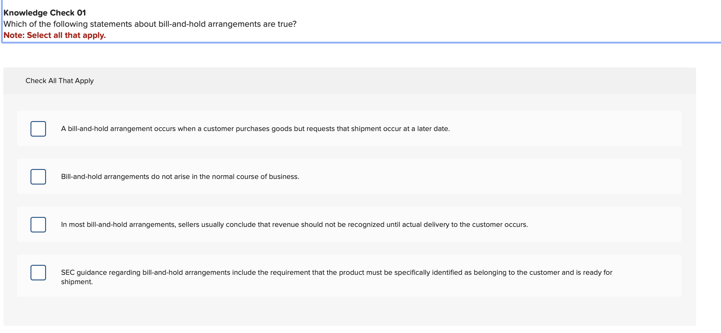 Solved Knowledge Check 01 Which of the following statements | Chegg.com