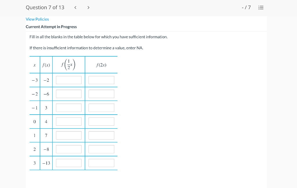 Solved Question 7 of 13 -17 III View Policies Current | Chegg.com