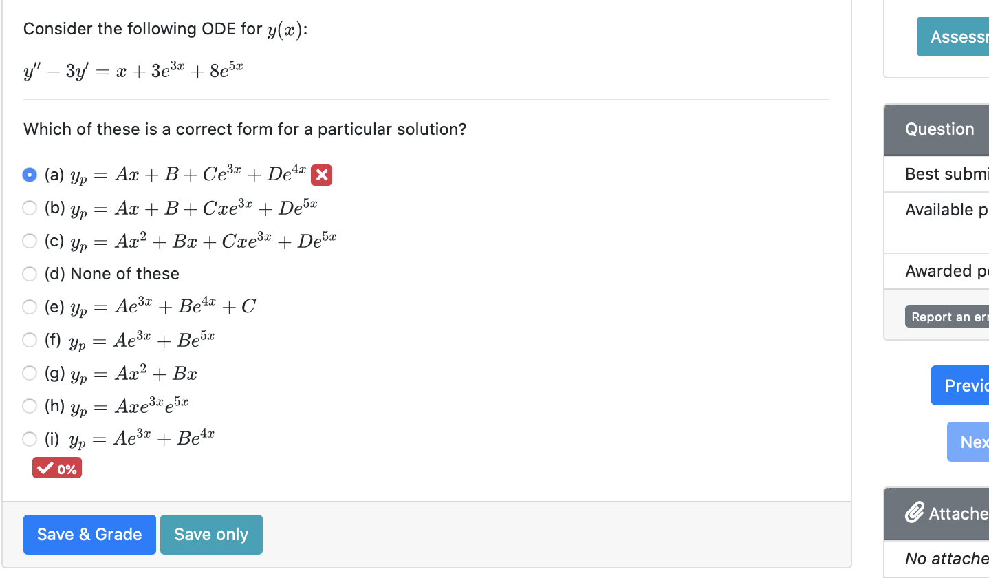 Solved Consider the following ODE for y(a): Assess Y" – 3y = | Chegg.com