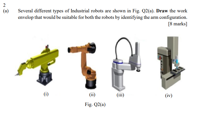Solved 1) Several different types of Industrial robots are | Chegg.com