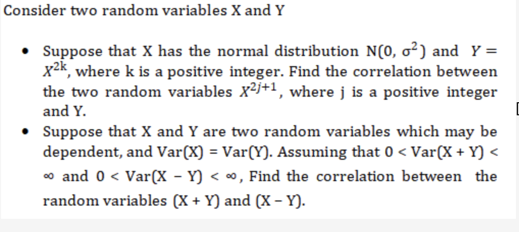 Solved Consider Two Random Variables X And Y • Suppose That 0347