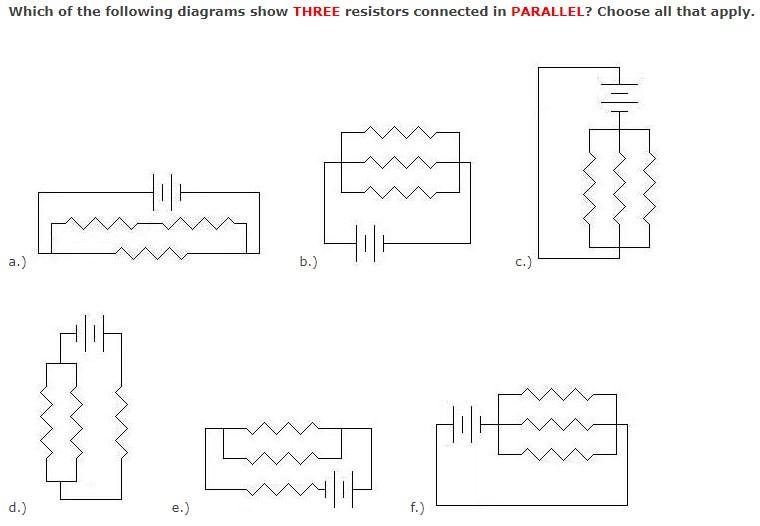 Solved Which Of The Following Diagrams Show THREE Resistors | Chegg.com