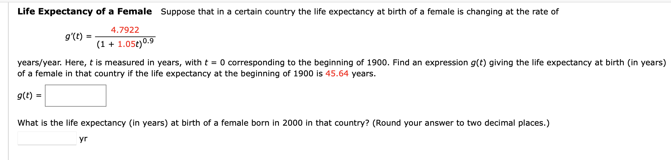 Solved Life Expectancy of a Female Suppose that in a certain | Chegg.com