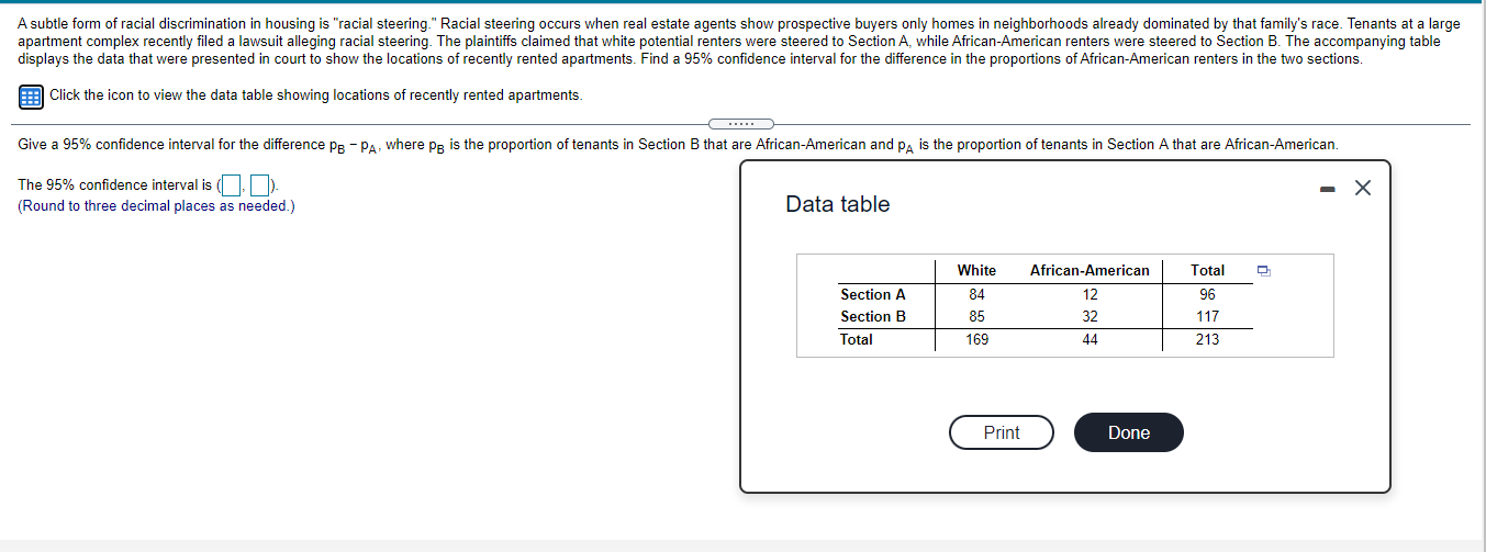 Solved A subtle form of racial discrimination in housing is | Chegg.com