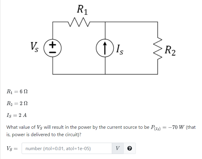 Solved R1 6 12 R2 22 Is 2 A What Value Of Vs Will R Chegg Com