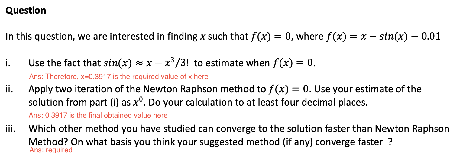 Solved In this question, we are interested in finding x such | Chegg.com