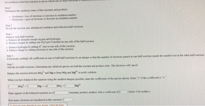 Solved Step 1 Determine the oxidation states of the | Chegg.com