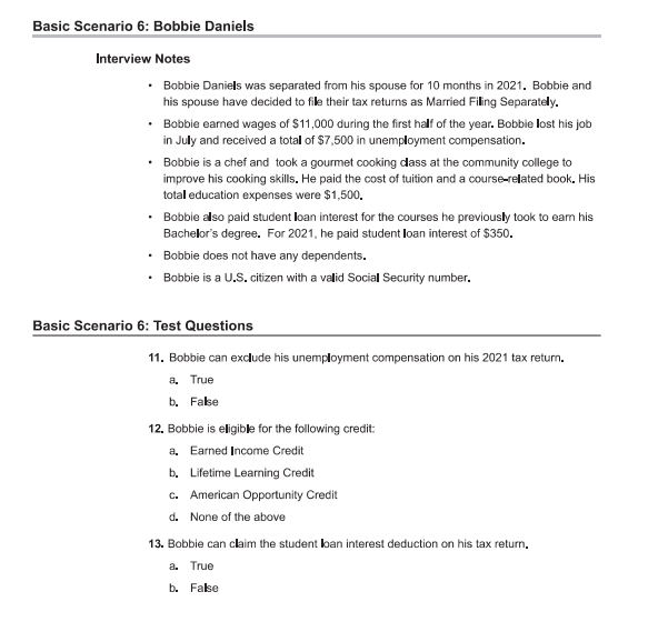 Solved Basic Scenario 6 Bobbie Daniels Interview Notes •