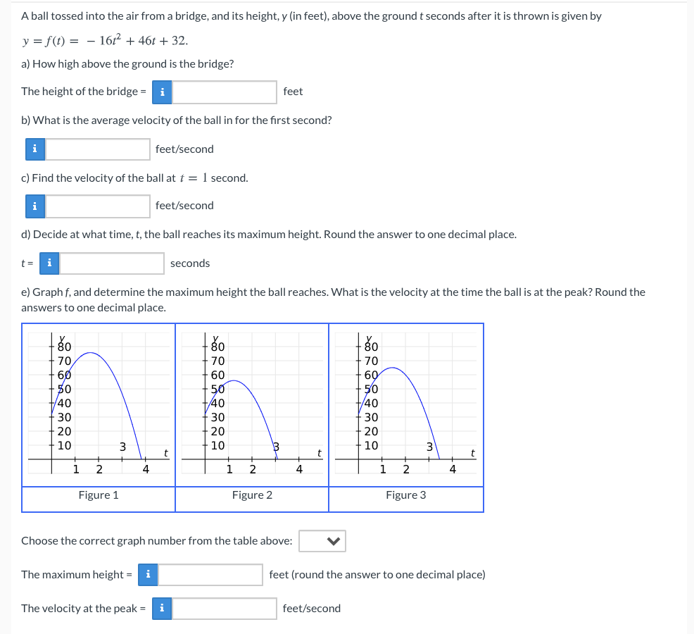 Solved A Ball Tossed Into The Air From A Bridge And Its Chegg Com