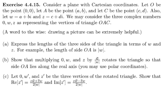 Exercise 4.4.15. Consider a plane with Cartesian | Chegg.com