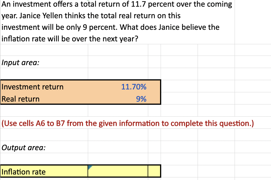 Solved An investment offers a total return of 11.7 percent | Chegg.com