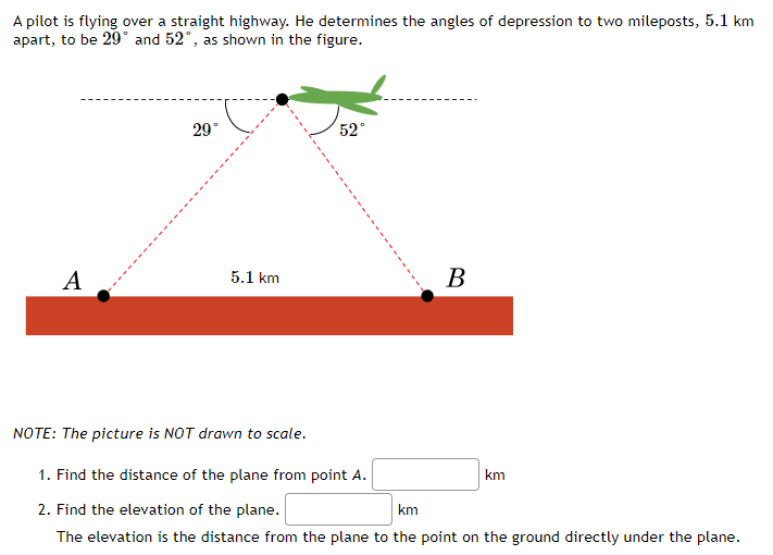 Solved A pilot is flying over a straight highway. He