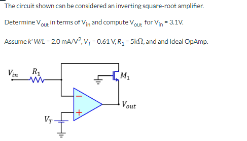 Solved The following amplifier uses transistors having the | Chegg.com
