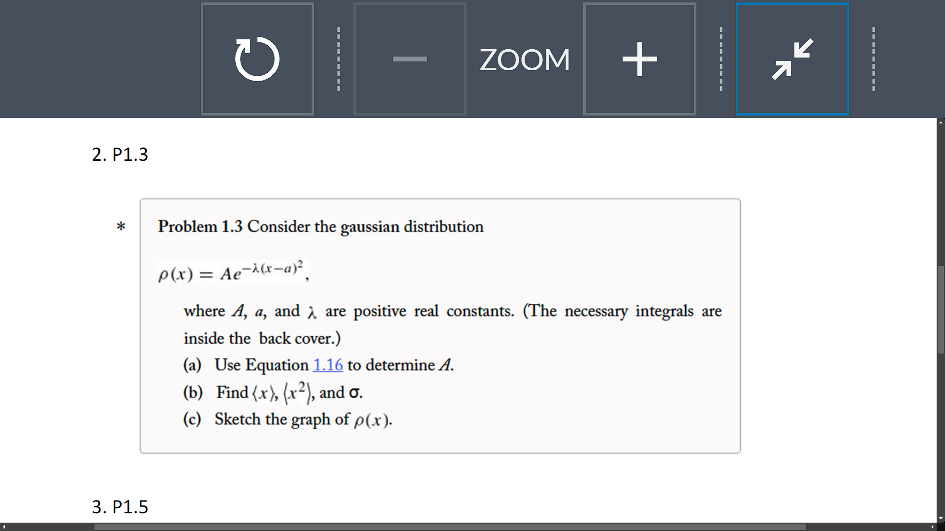 Problem 1.3 Consider the gaussian distribution | Chegg.com