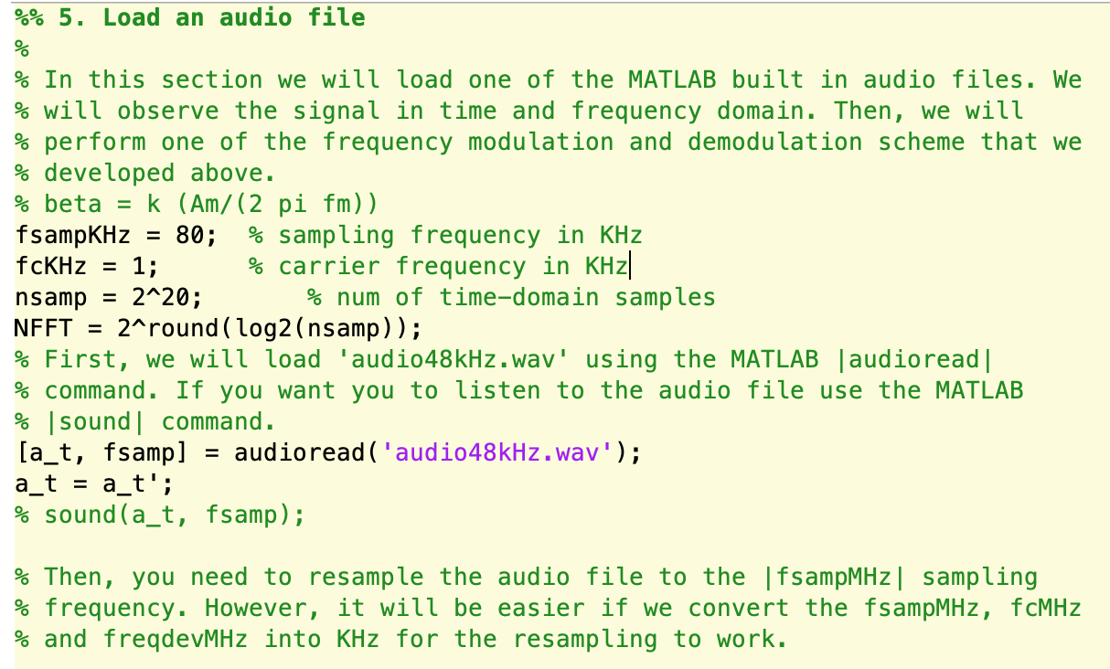 %% 5. Load an audio file % In this section we will | Chegg.com