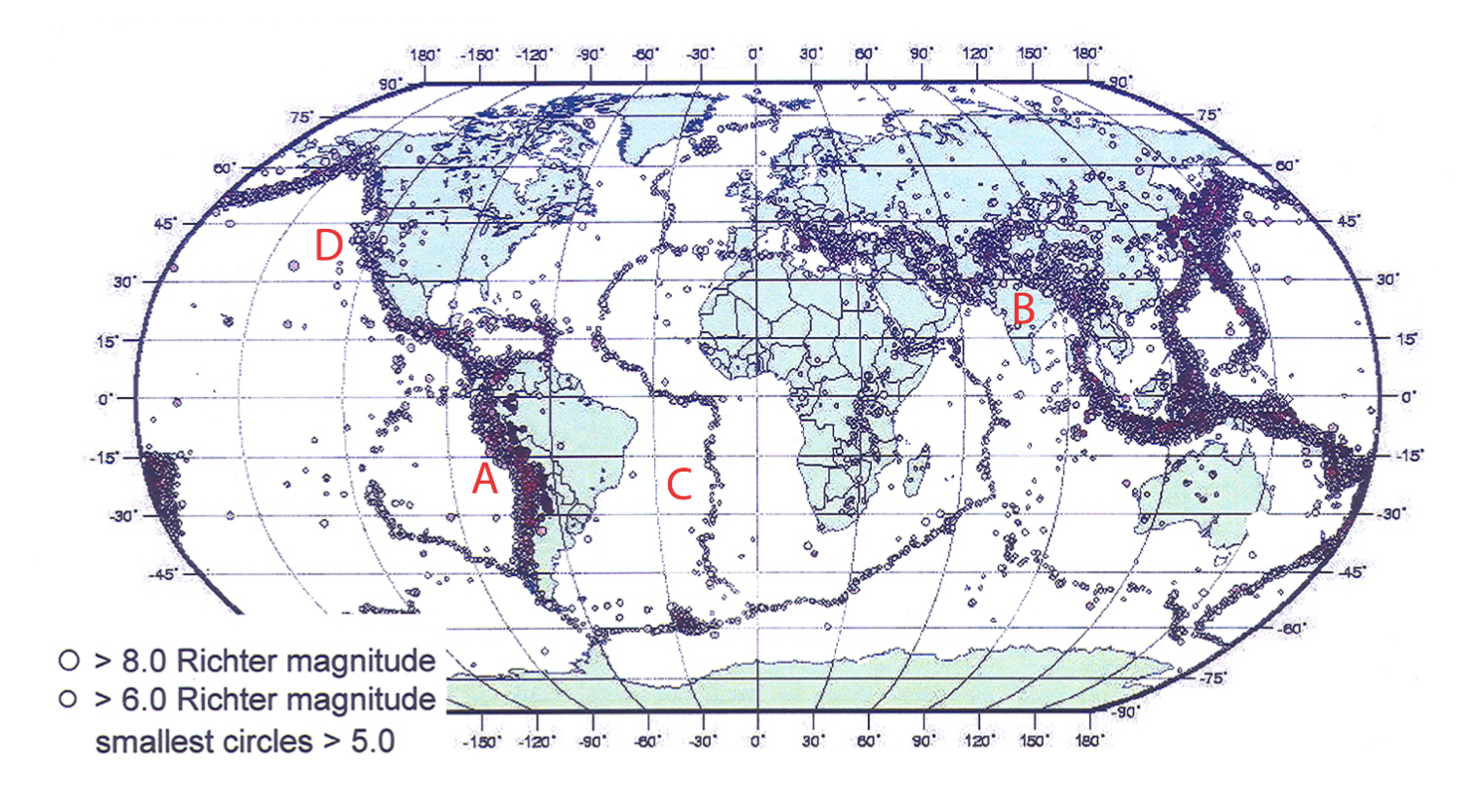 Solved Based On The Earthquake Location Map Below, Correctly | Chegg.com