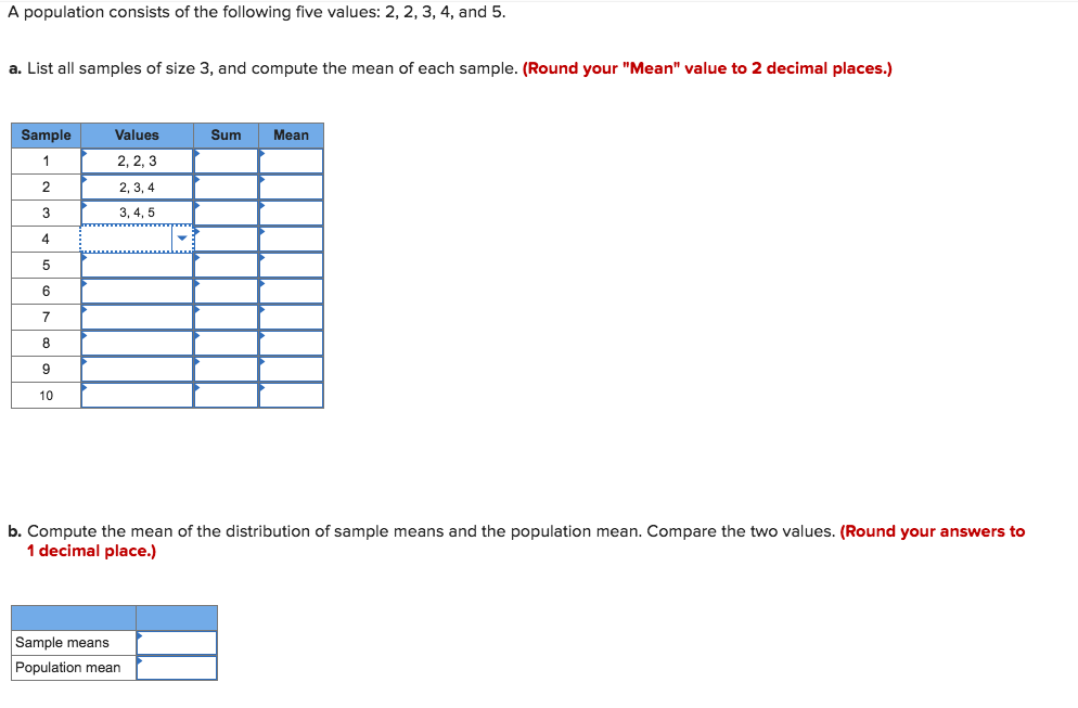 Solved A Population Consists Of The Following Five Values: | Chegg.com