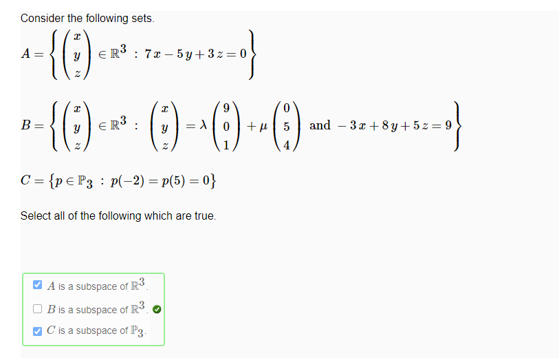 Solved Consider The Following Sets. | Chegg.com