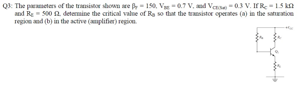 Solved 23: The Parameters Of The Transistor Shown Are | Chegg.com