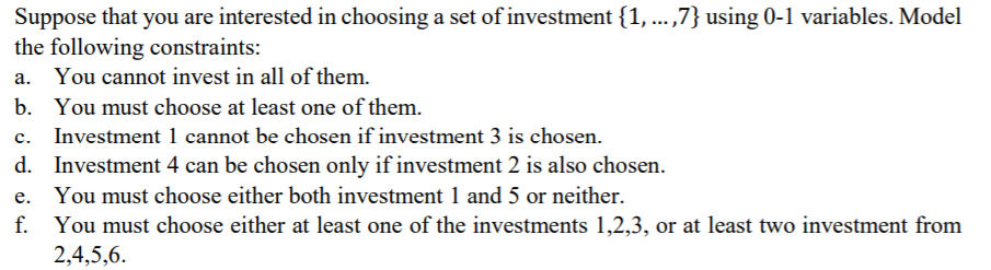 Solved Suppose that you are interested in choosing a set of | Chegg.com