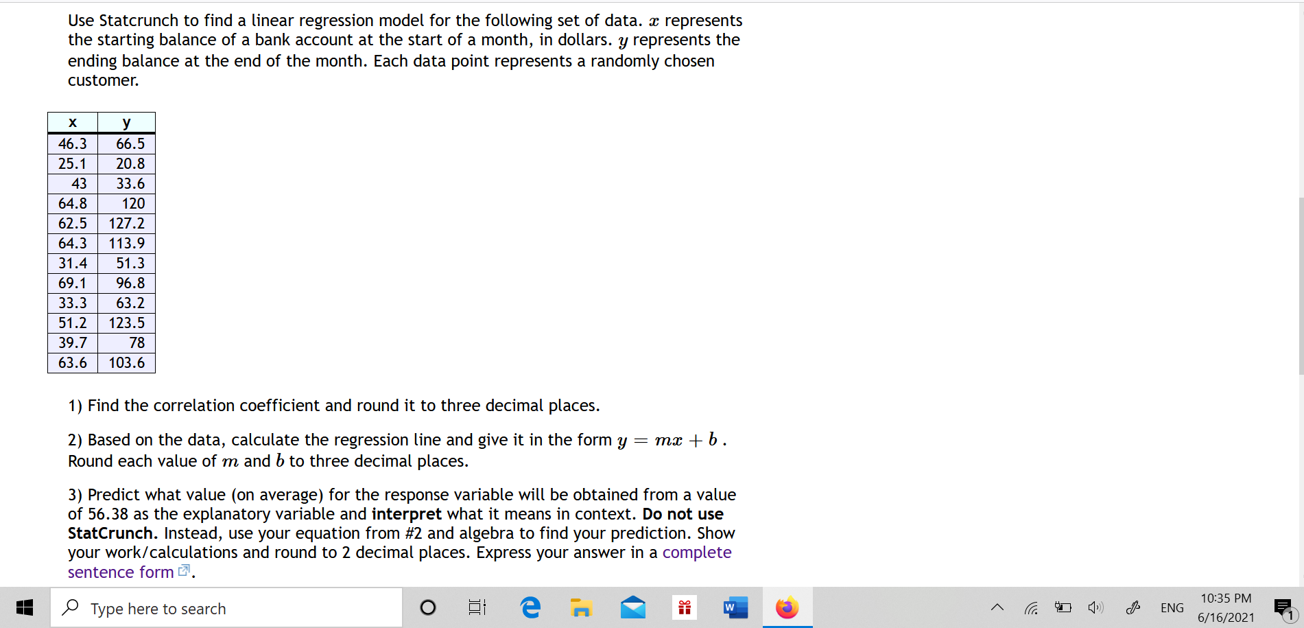 solved-use-statcrunch-to-find-a-linear-regression-model-for-chegg