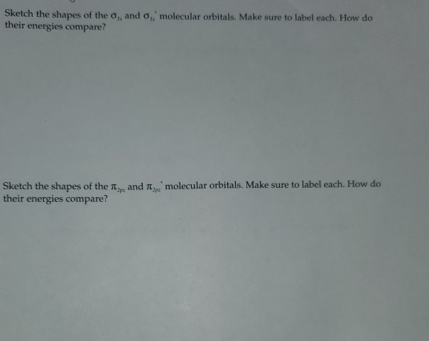 Solved Sketch the shapes of the 0,, and o, molecular | Chegg.com