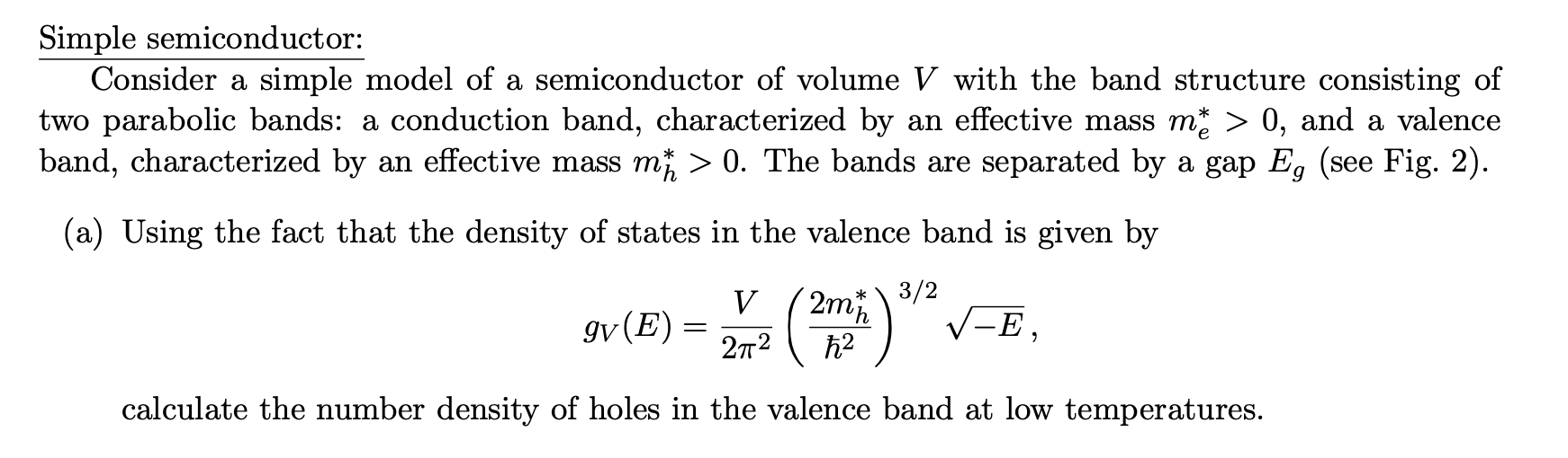 Simple semiconductor: Consider a simple model of a | Chegg.com