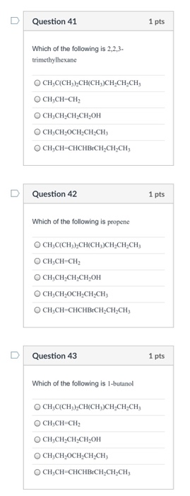 Solved D Question 41 1 pts Which of the following is 2,2,3 | Chegg.com