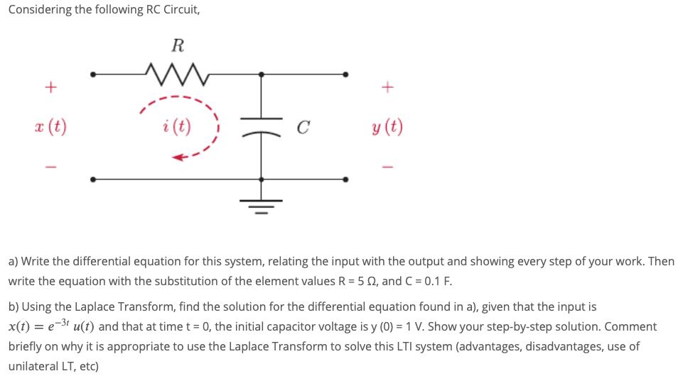 Solved Considering The Following Rc Circuit R M X T Chegg Com