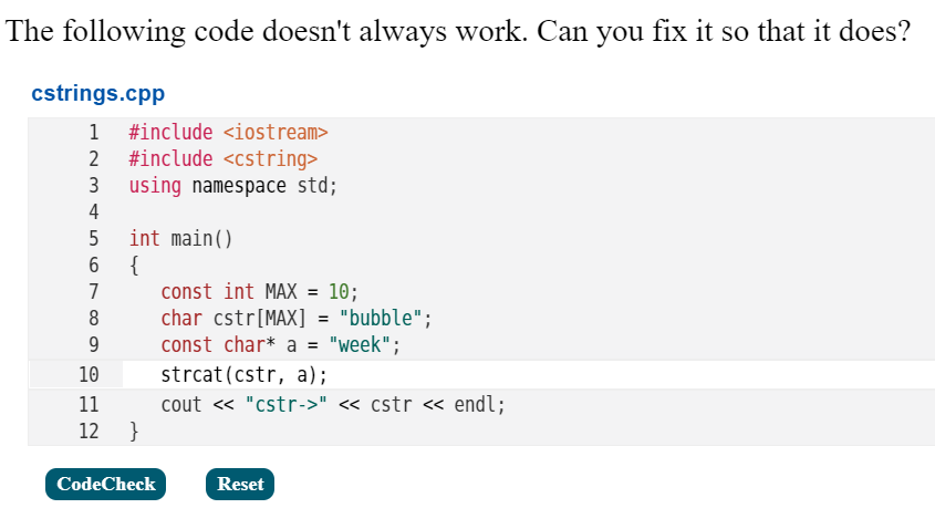 Solved The following code doesn't always work. Can you fix | Chegg.com