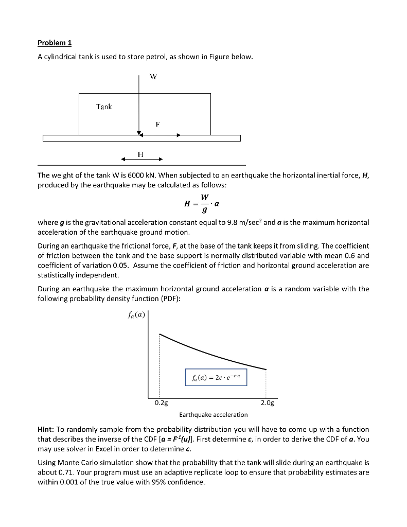 Problem 1 A cylindrical tank is used to store petrol, | Chegg.com