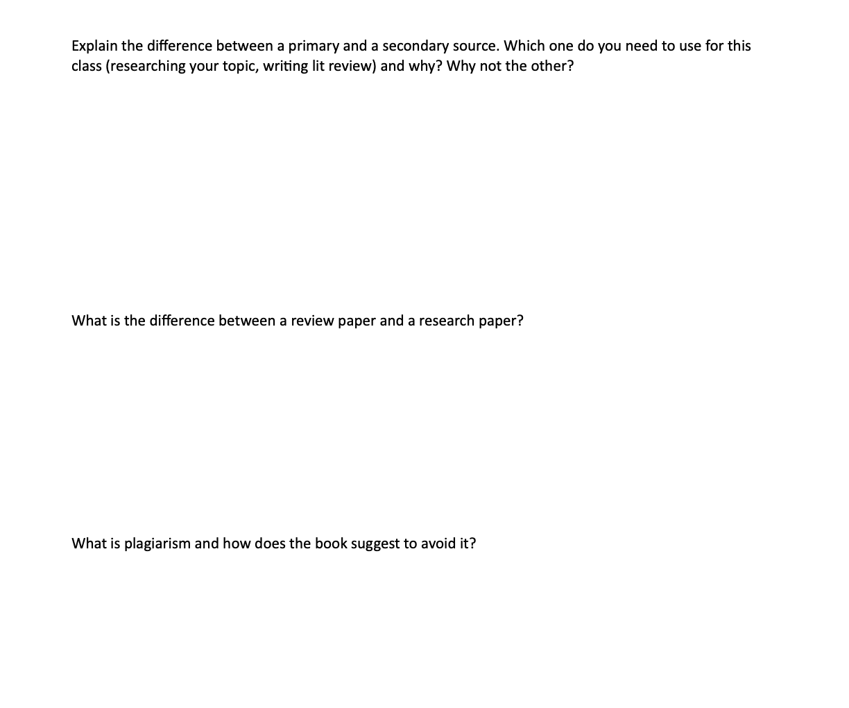 Explain the difference between a primary and a secondary source. Which one do you need to use for this class (researching you