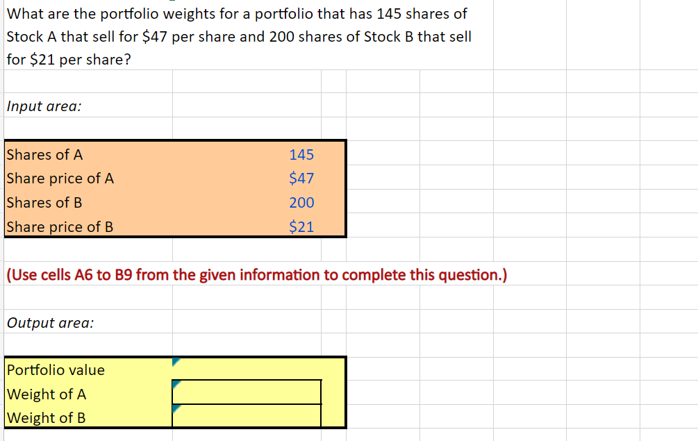 [Solved] What are the portfolio weights for a portfolio t