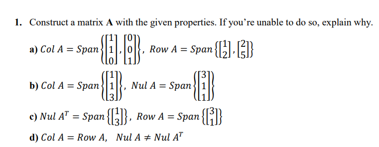 Solved Construct a matrix A with the given properties. If | Chegg.com