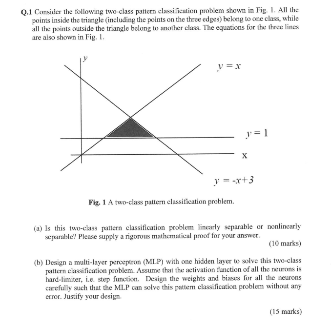 Q.1 Consider The Following Two-class Pattern | Chegg.com