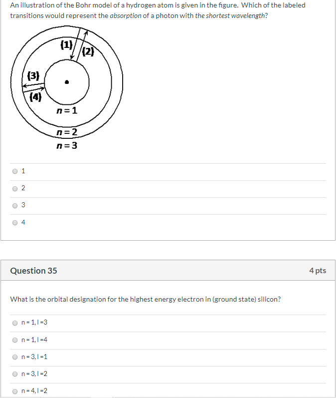 Solved An illustration of the Bohr model of a hydrogen atom | Chegg.com