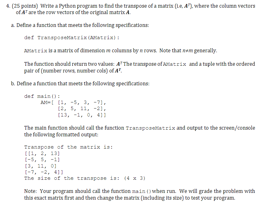 Solved 4. 25 points Write a Python program to find the Chegg