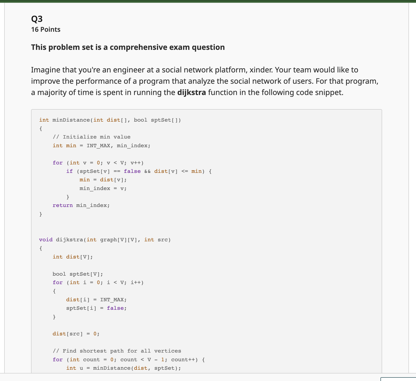 Solved Q3 16 Points This problem set is a comprehensive exam | Chegg.com
